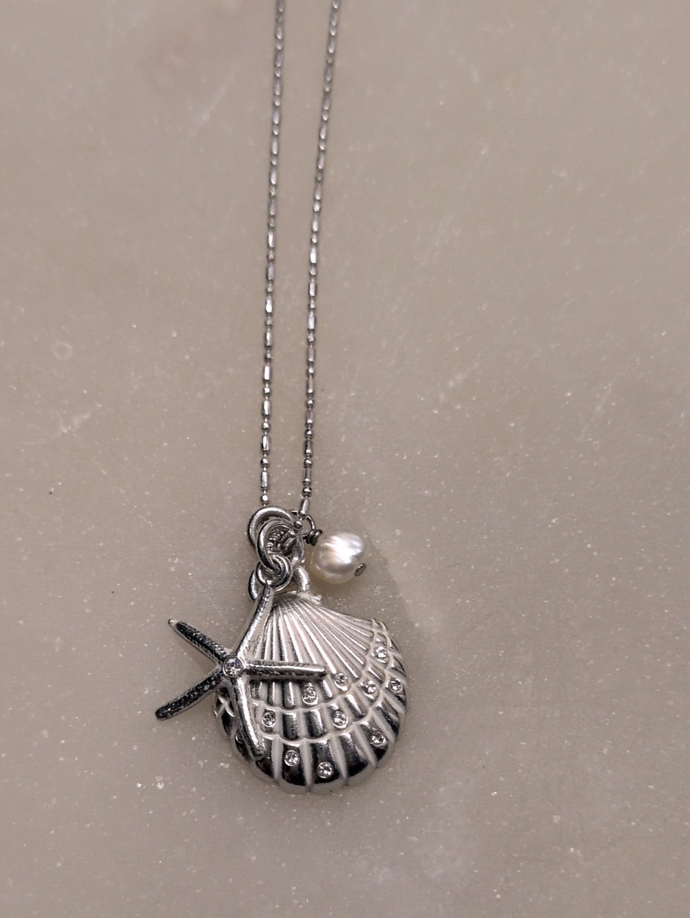 Brighton Nautical Shell and Starfish Pendant Charm Necklace